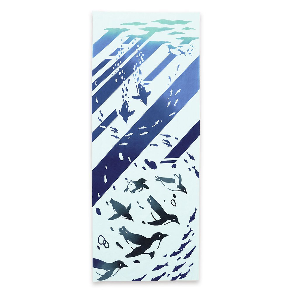 注染手ぬぐい 生き物 海遊ペンギン 日本製-商品画像