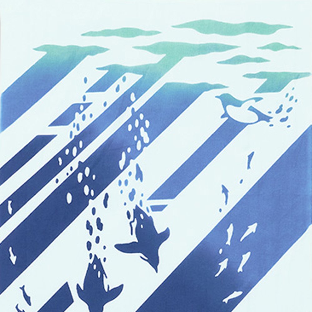 注染手ぬぐい 生き物 海遊ペンギン 日本製-商品画像