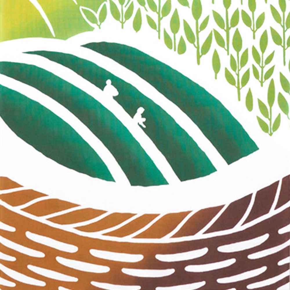 注染手ぬぐい 春の風物詩 茶摘み 日本製-商品画像