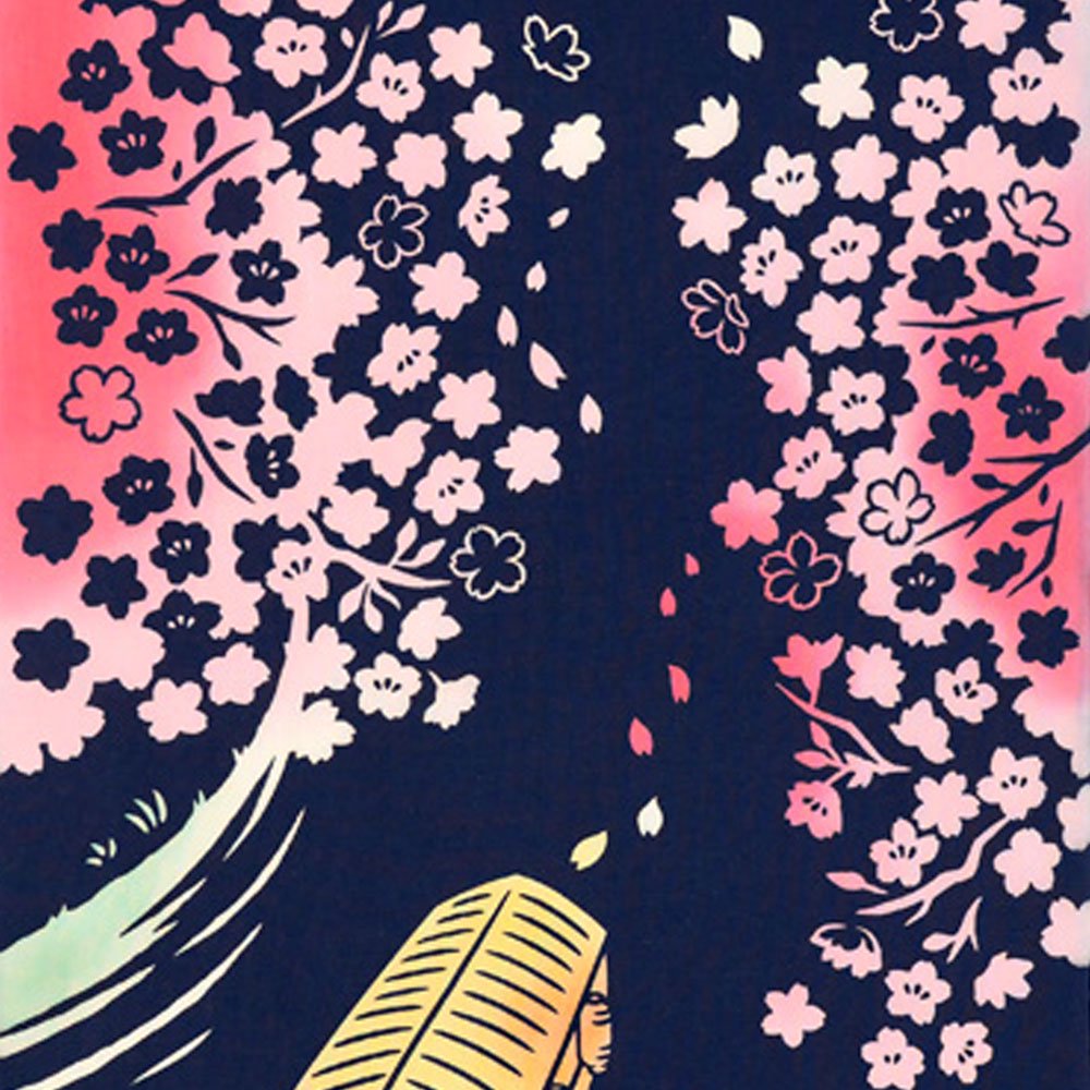 注染手ぬぐい さくら 夜桜屋形船 日本製-商品画像