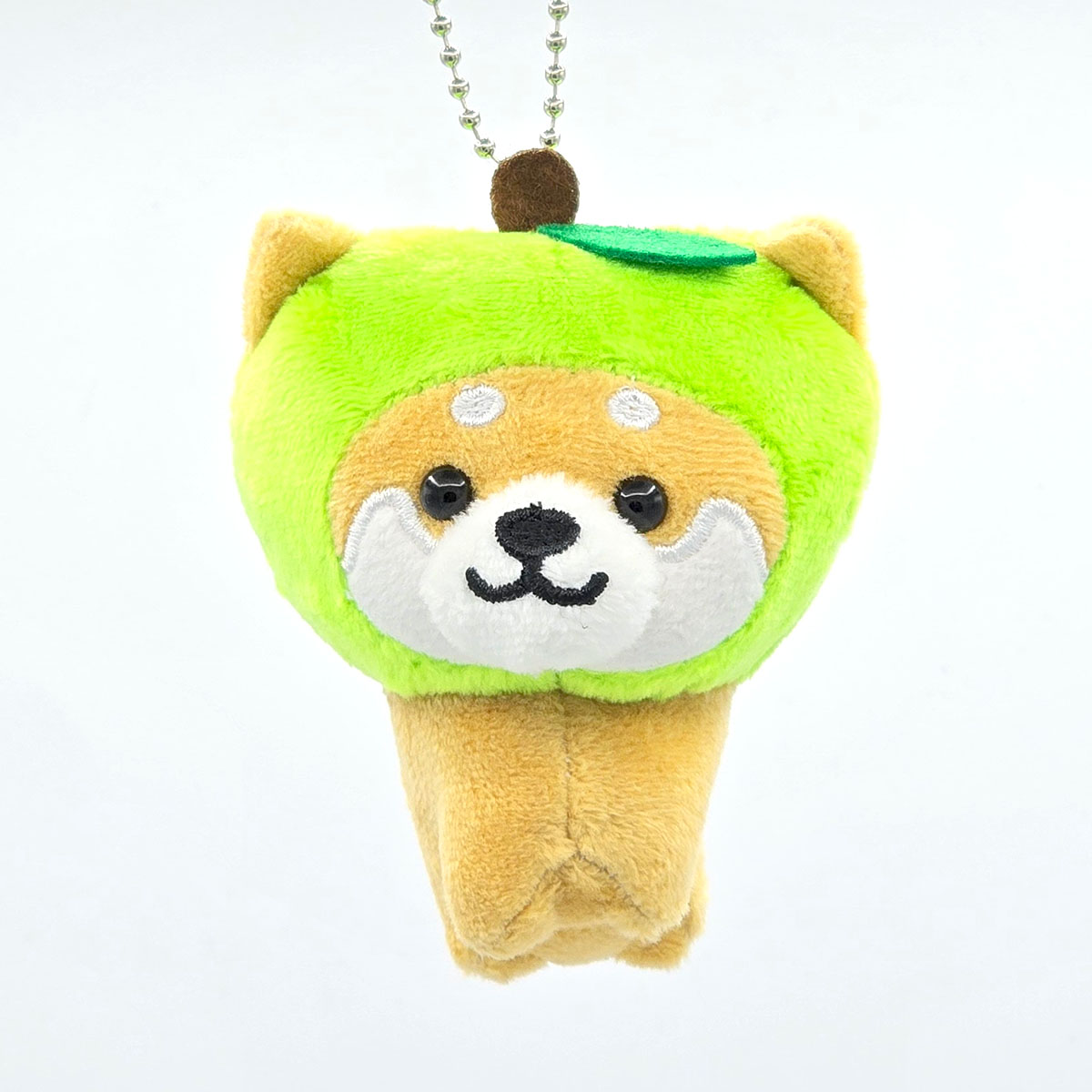 旅するマメしば 青りんご ぬいぐるみボールチェーンキーホルダー-商品画像