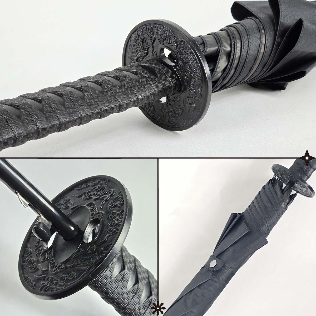 忍者傘  晴雨兼用 UVカット99％ 長傘 親骨60cm -商品画像