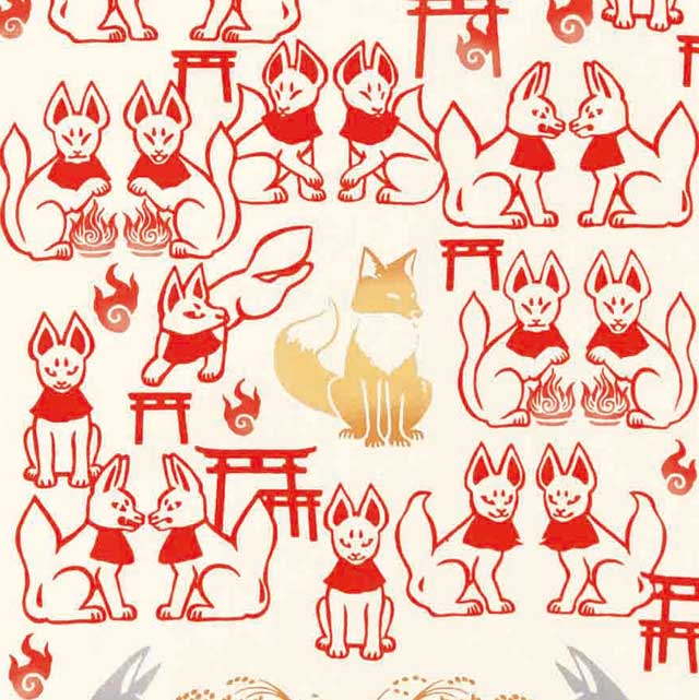 注染手ぬぐい 百千狐稲荷 縁起 日本製-商品画像