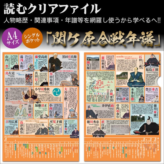 読むクリアファイル 関ケ原合戦年譜-商品画像
