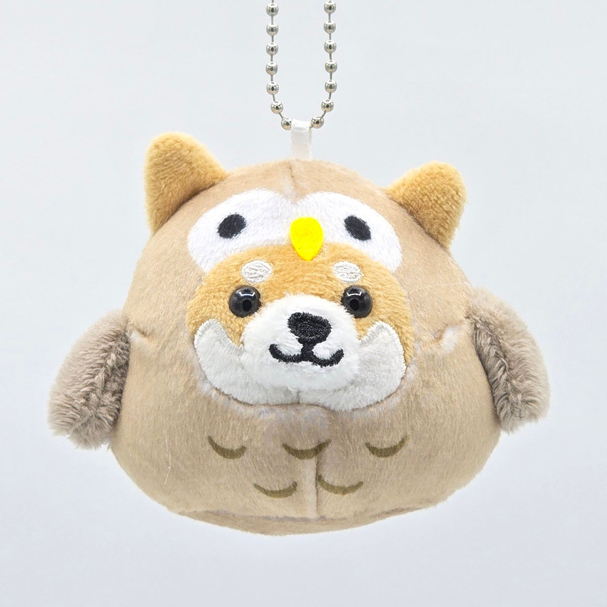 旅するマメしば ふくろう 幸福ろう ぬいぐるみボールチェーンキーホルダー-商品画像