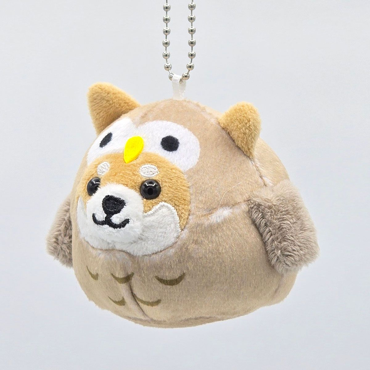 旅するマメしば ふくろう 幸福ろう ぬいぐるみボールチェーンキーホルダー-商品画像