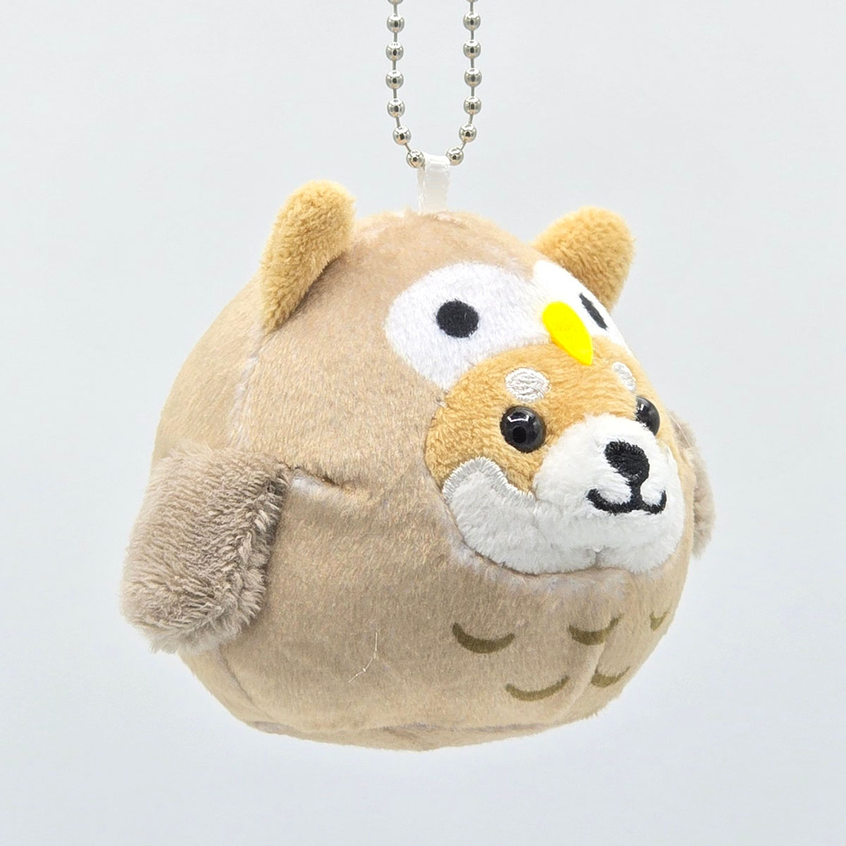 旅するマメしば ふくろう 幸福ろう ぬいぐるみボールチェーンキーホルダー-商品画像