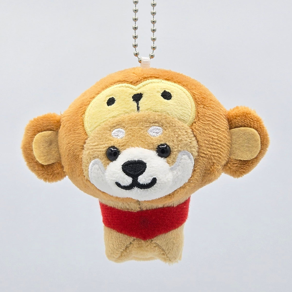 旅するマメしば さる  ぬいぐるみボールチェーンキーホルダー-商品画像