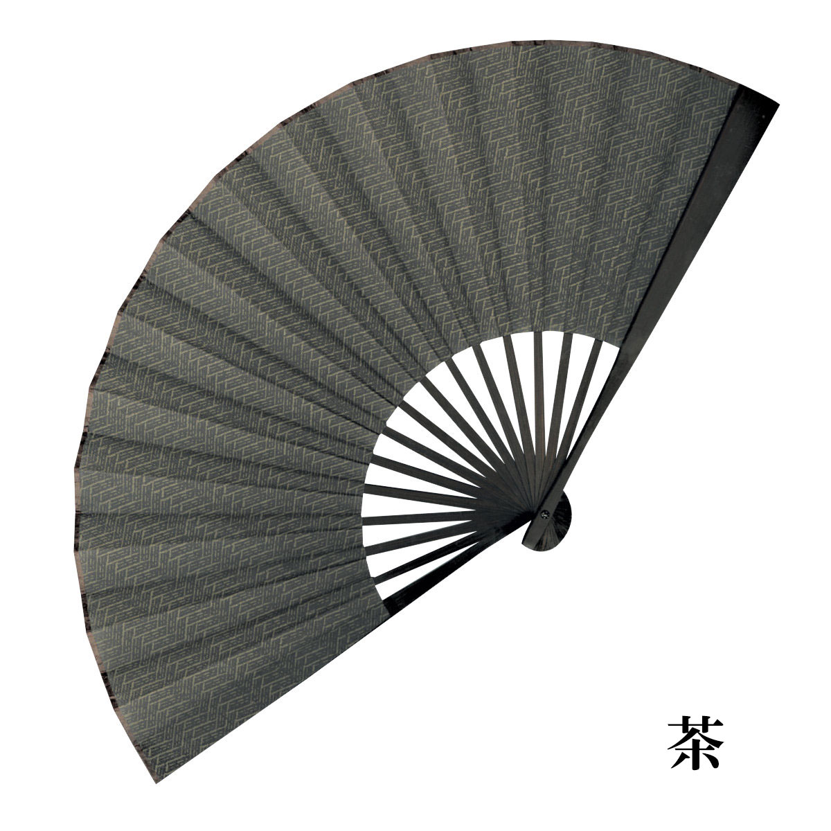 紳士布扇子 網代柄 紺 茶 緑 -商品画像