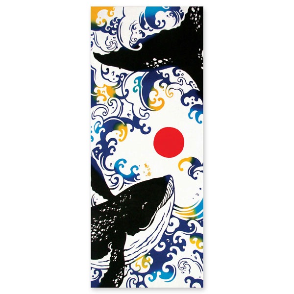 注染手ぬぐい 恵比寿鯨 縁起 日本製-商品画像