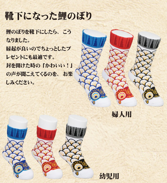 こい屋 鯉のぼり靴下 婦人用-商品画像