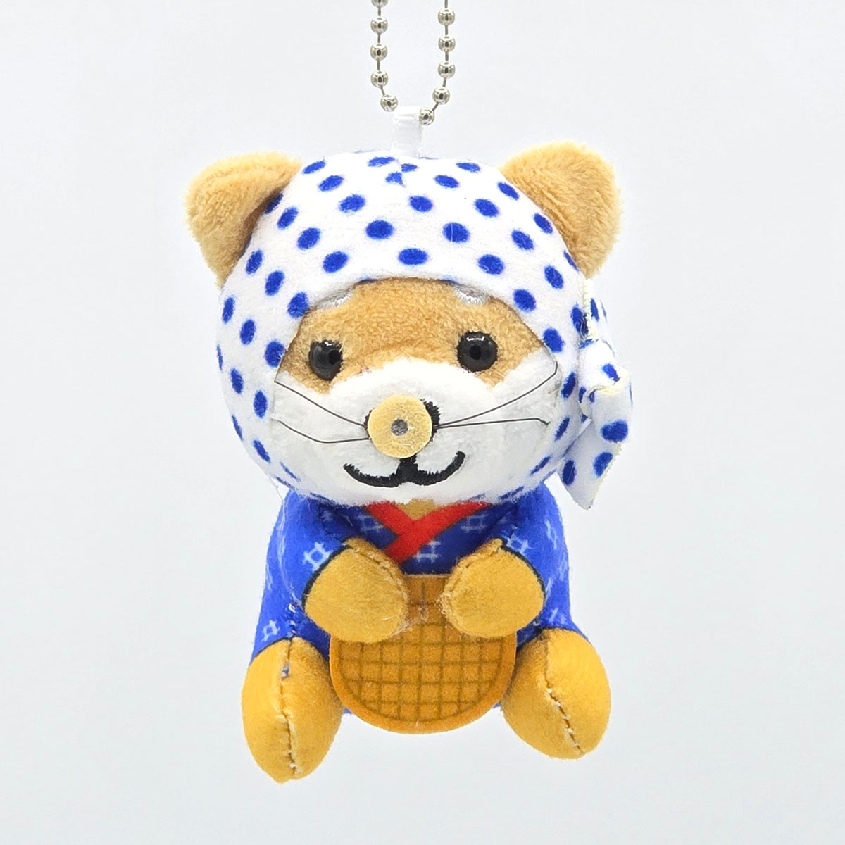 旅するマメしば どじょうすくい 島根 ぬいぐるみボールチェーンキーホルダー-商品画像