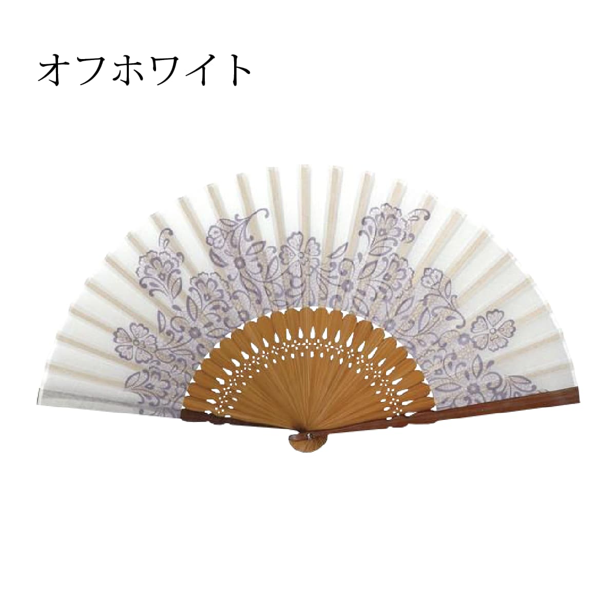 婦人布扇子 クロッシェレース 扇子箱付  ホワイト ブルー ブラック-商品画像