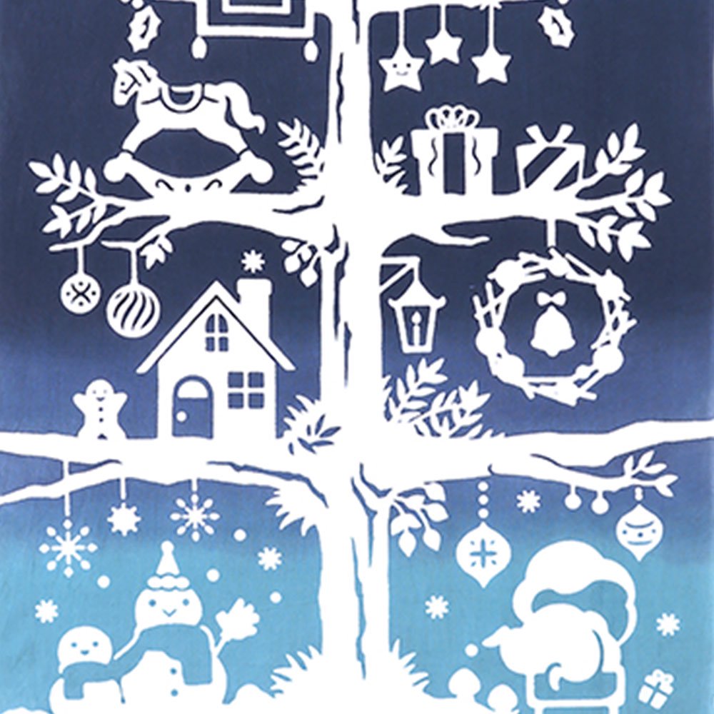 注染手ぬぐい クリスマスHoly nightホーリーナイト 日本製-商品画像