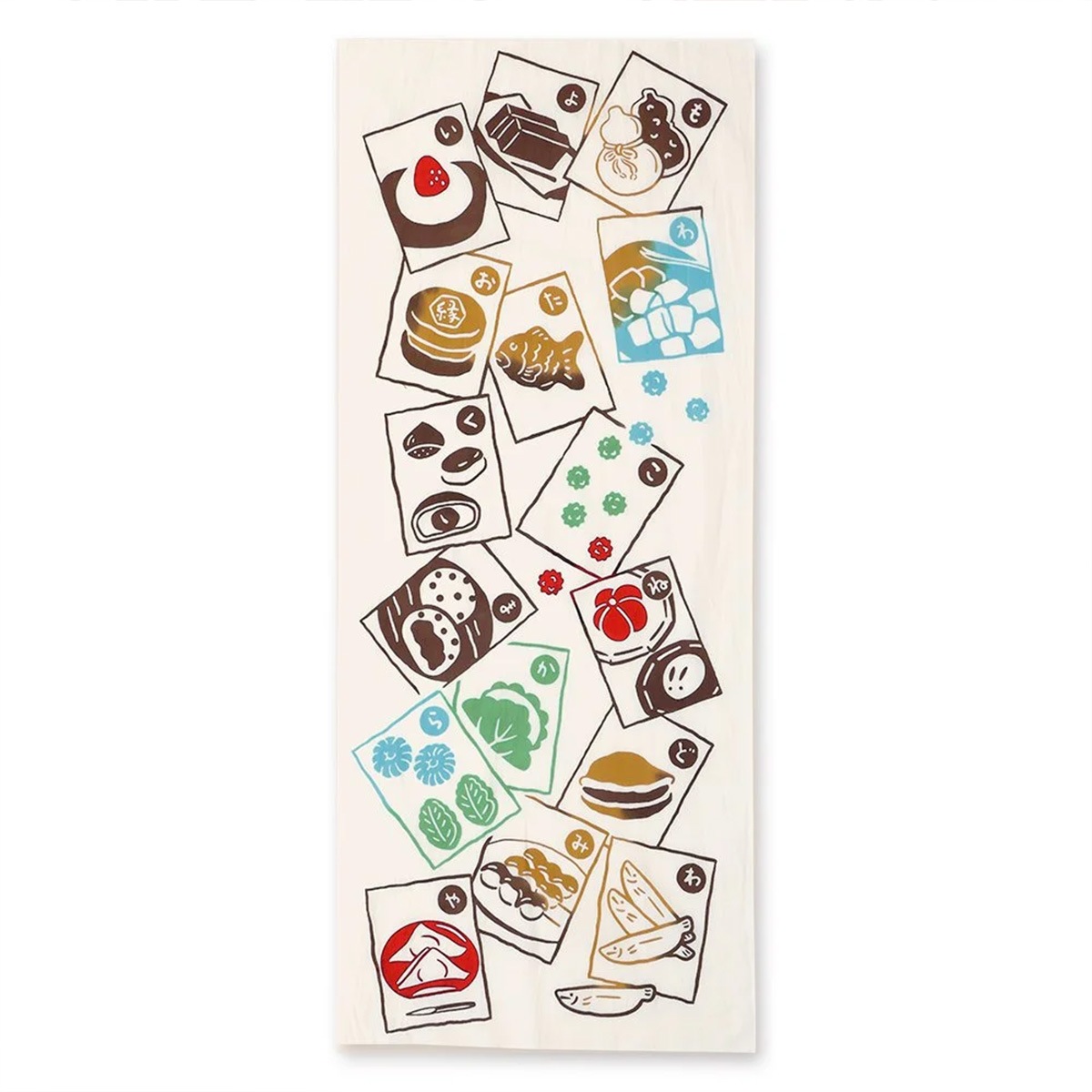 注染手ぬぐい 和楽 和菓子かるた 日本製-商品画像