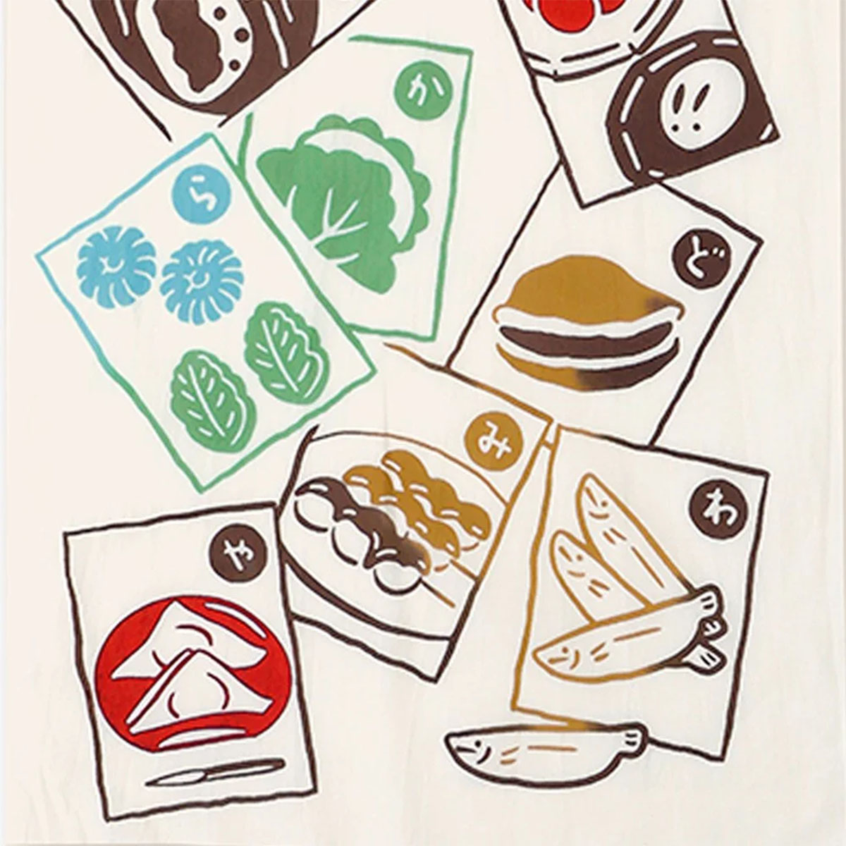 注染手ぬぐい 和楽 和菓子かるた 日本製-商品画像