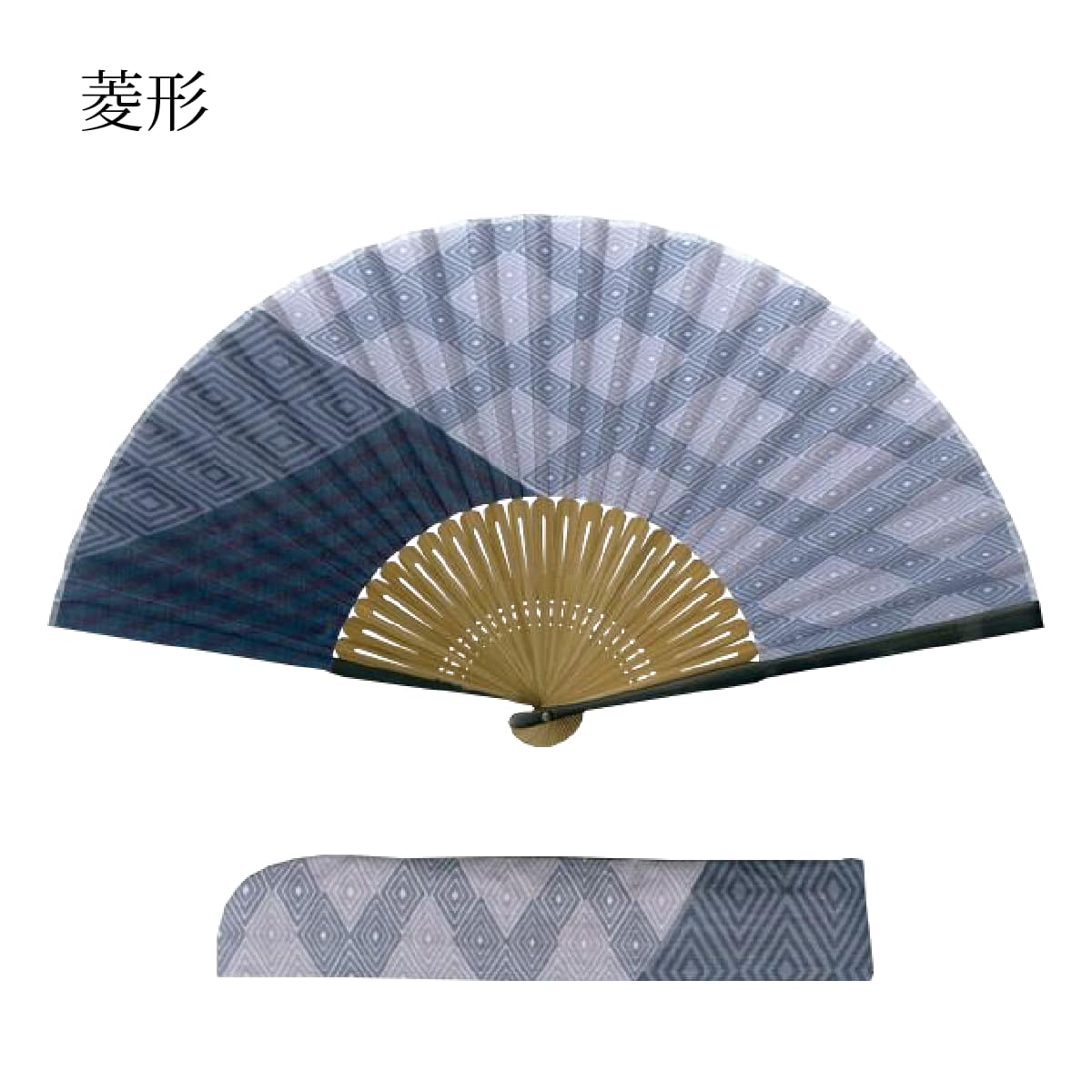 紳士布扇子 ブロークンパターン 差し袋セット-商品画像