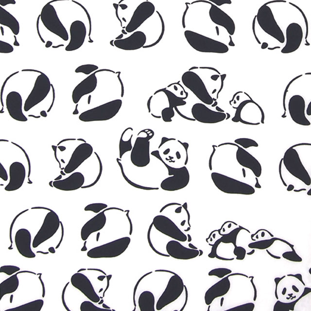 注染手ぬぐい でんぐり親子パンダ 生き物 日本製-商品画像