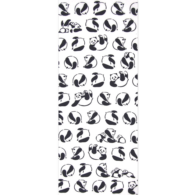 注染手ぬぐい でんぐり親子パンダ 生き物 日本製-商品画像