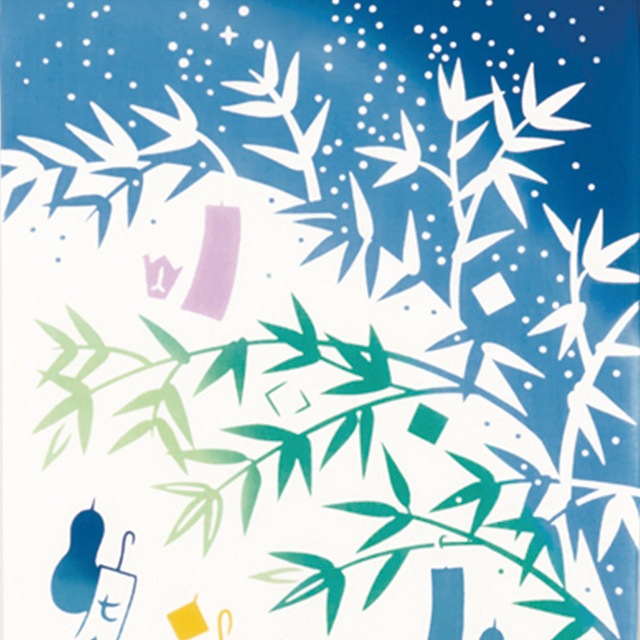 注染手ぬぐい 星祭りの夜 七夕 日本製-商品画像