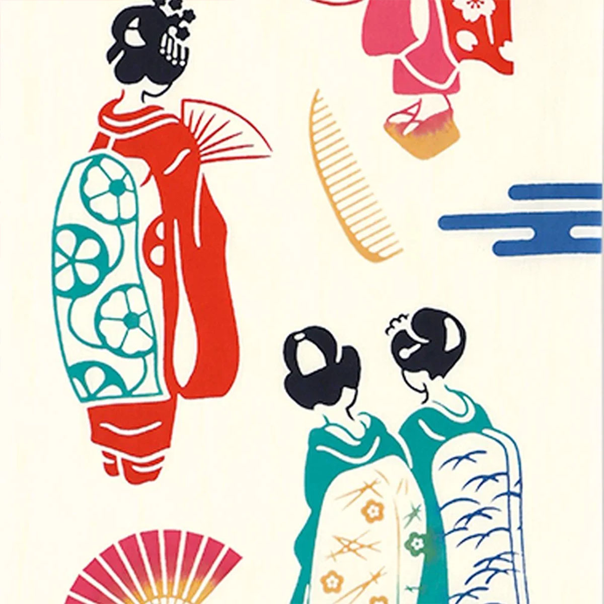 注染手ぬぐい　和楽  舞妓はん 日本製-商品画像