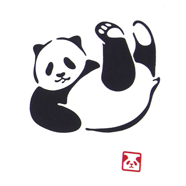 注染手ぬぐい でんぐりぱんだ 生き物 日本製-商品画像