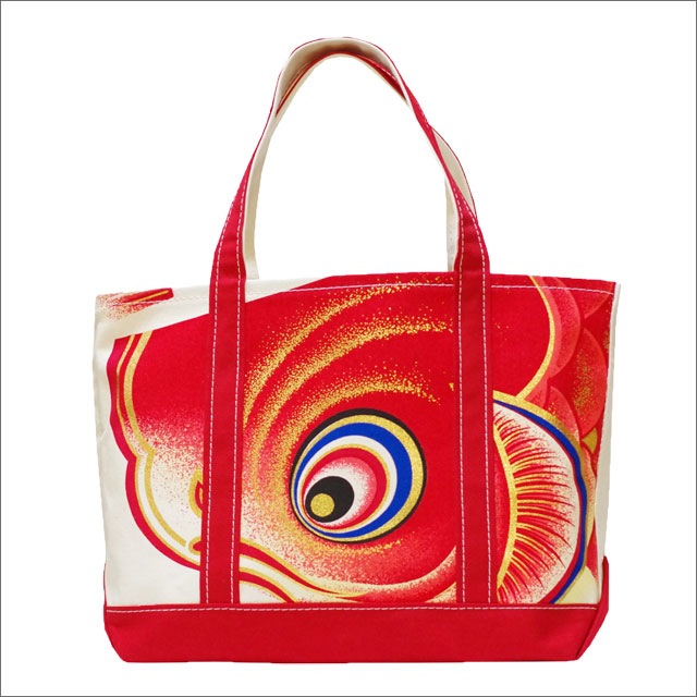 こい屋 鯉のぼり帆布バッグ リアル鯉 大 左向き 左肩掛け-商品画像