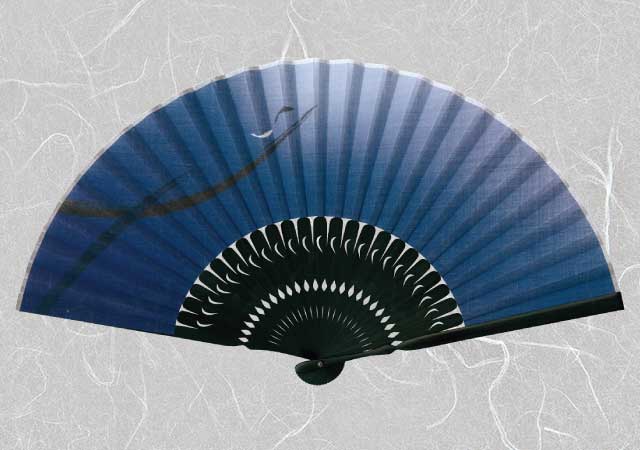 紳士布扇子 スタイリッシュ鮎 扇子箱付-商品画像