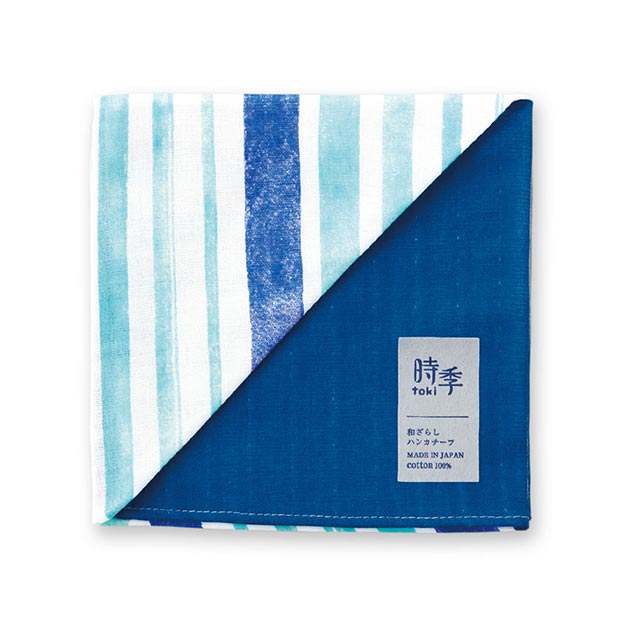 ハンカチ和ざらしハンカチーフ 時季 toki 初夏の滝 日本製 綿100%-商品画像