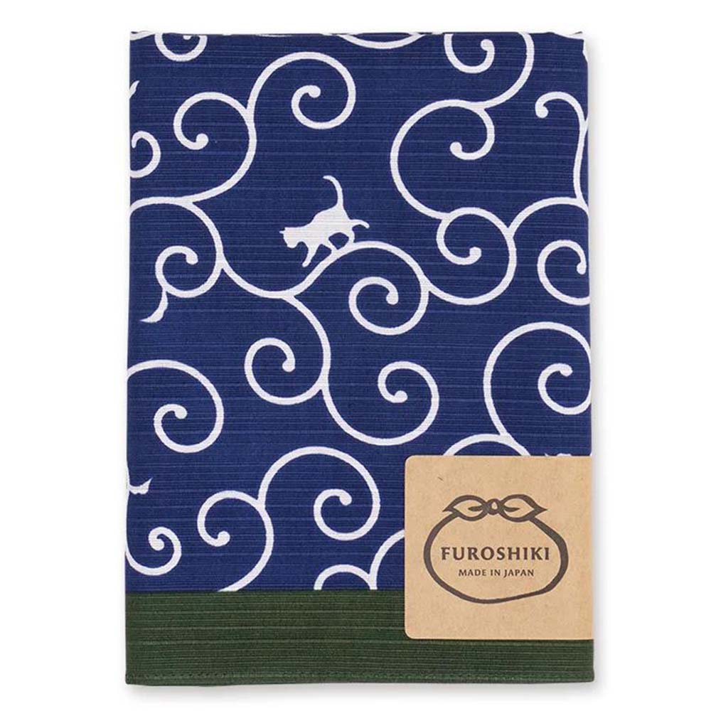 ミヤコレおかみさんの大風呂敷 唐草猫からくさねこ-商品画像