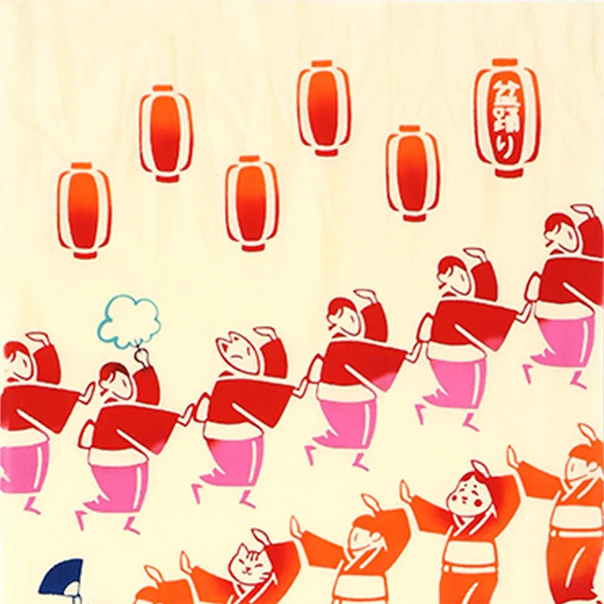 注染手ぬぐい 夏の風物詩 お祭り音頭 日本製-商品画像