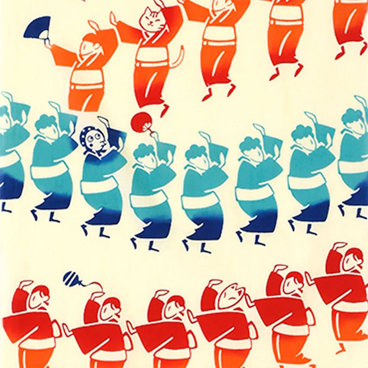 注染手ぬぐい 夏の風物詩 お祭り音頭 日本製-商品画像