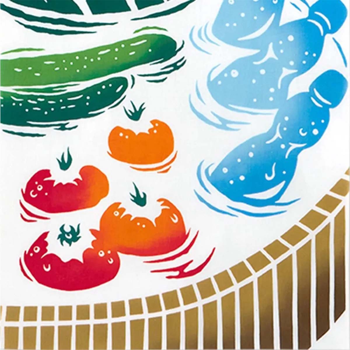 注染手ぬぐい 涼味木桶 夏の風物詩 日本製-商品画像