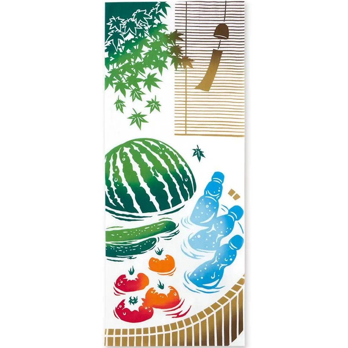 注染手ぬぐい 涼味木桶 夏の風物詩 日本製-商品画像