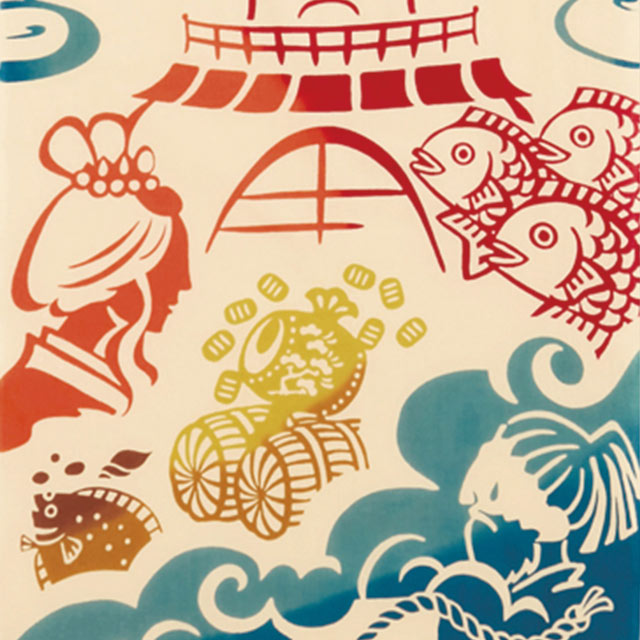 注染手ぬぐい 浦島太郎 日本の昔話 日本製-商品画像