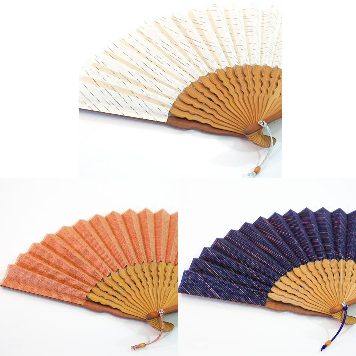 婦人布扇子 遠州綿紬 扇子箱付-商品画像