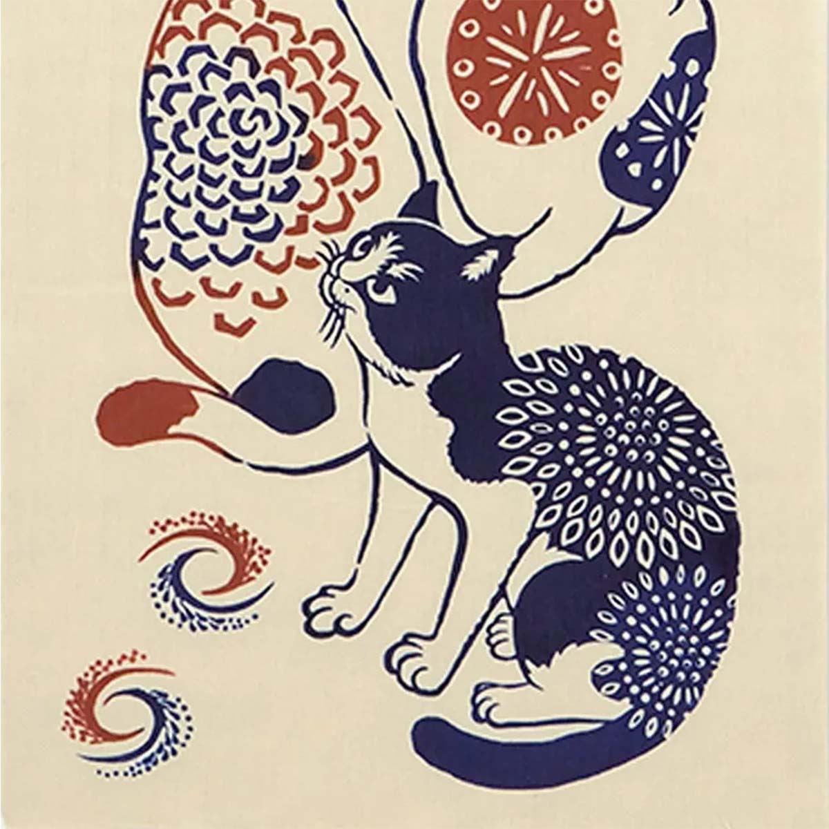 注染手ぬぐい 盆猫花火集会 日本製-商品画像