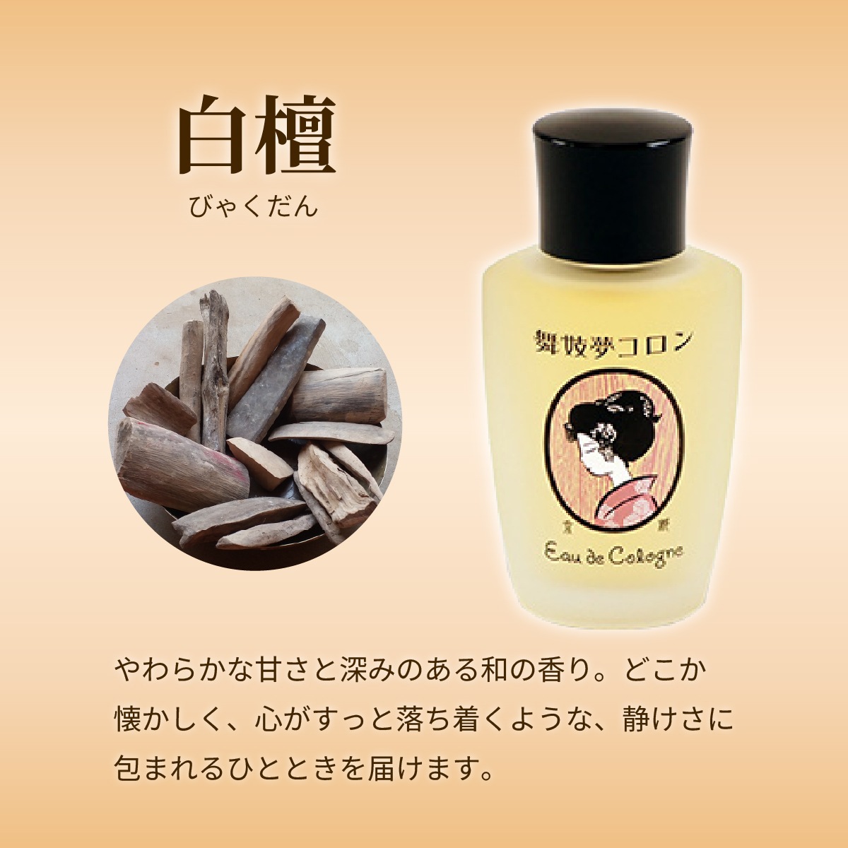 舞妓夢コロン 金木犀 桜 山梔子 柚子 紫式部 グリーンティ 白檀 香水-商品画像