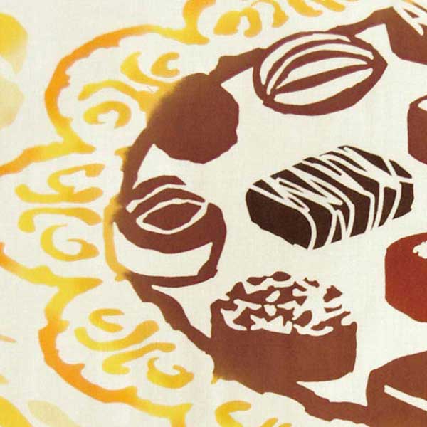 注染手ぬぐい Chocolate Gift チョコレートギフト 食べ物 日本製-商品画像