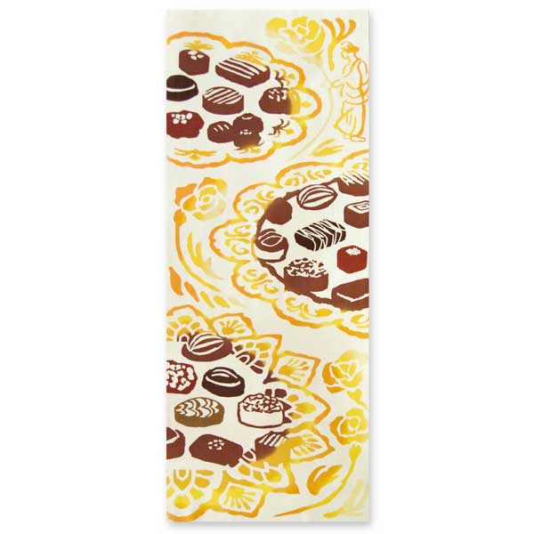 注染手ぬぐい Chocolate Gift チョコレートギフト 食べ物 日本製-商品画像