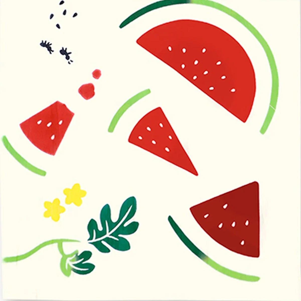 【注染手ぬぐい 夏の食べ物】 食べ頃スイカ kenema 日本製-商品画像