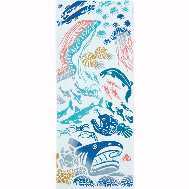注染手ぬぐい 深海魚 生き物 日本製-商品画像