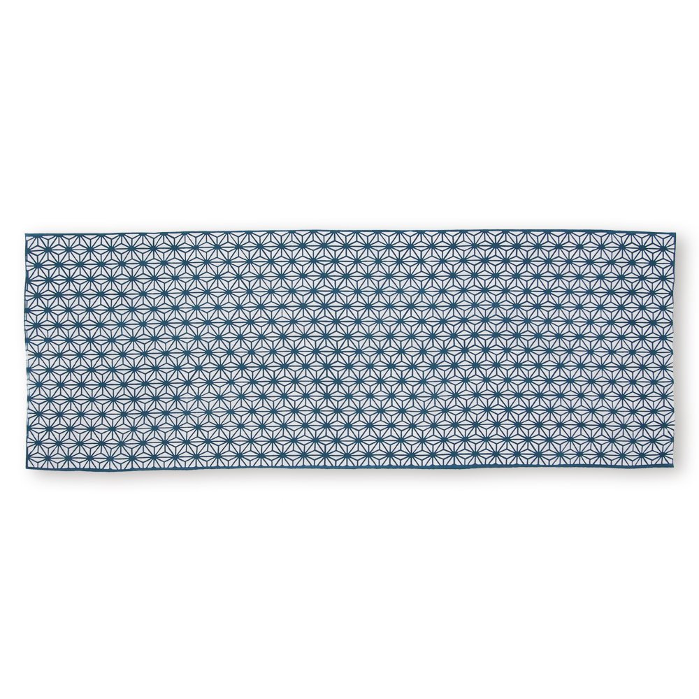 注染小紋手ぬぐい 麻の葉 大 青グリーン-商品画像