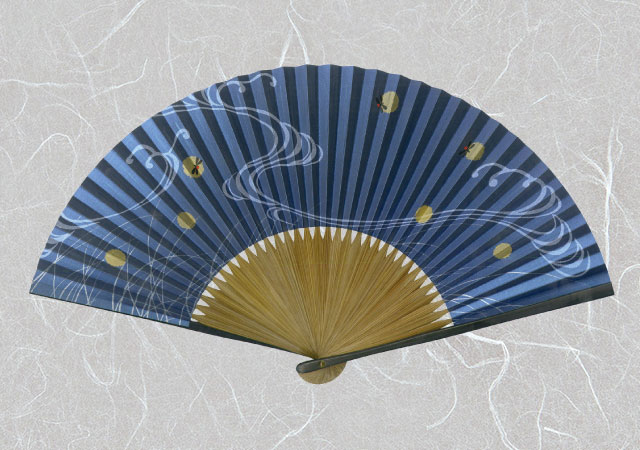 紳士紙扇子 笹型 蛍 扇子箱付-商品画像