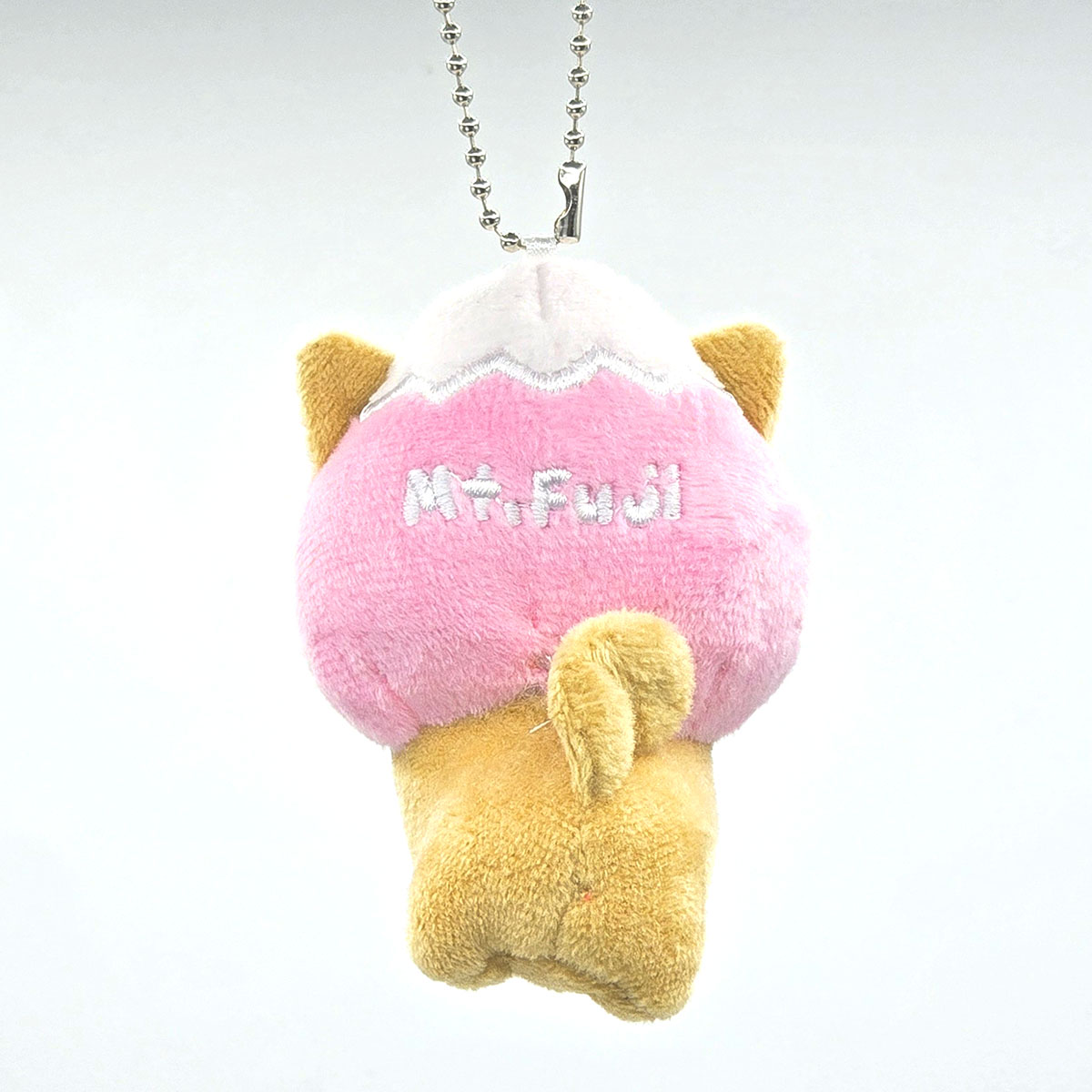 旅するマメしば 富士山ピンク ぬいぐるみボールチェーンキーホルダー-商品画像