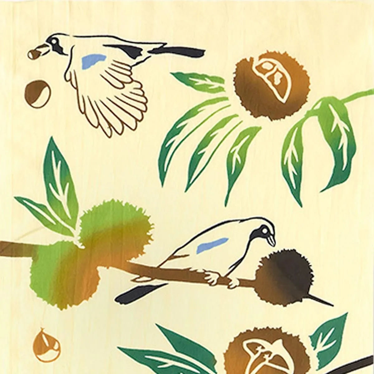 注染手ぬぐい 秋の風物詩 栗カケス 日本製-商品画像