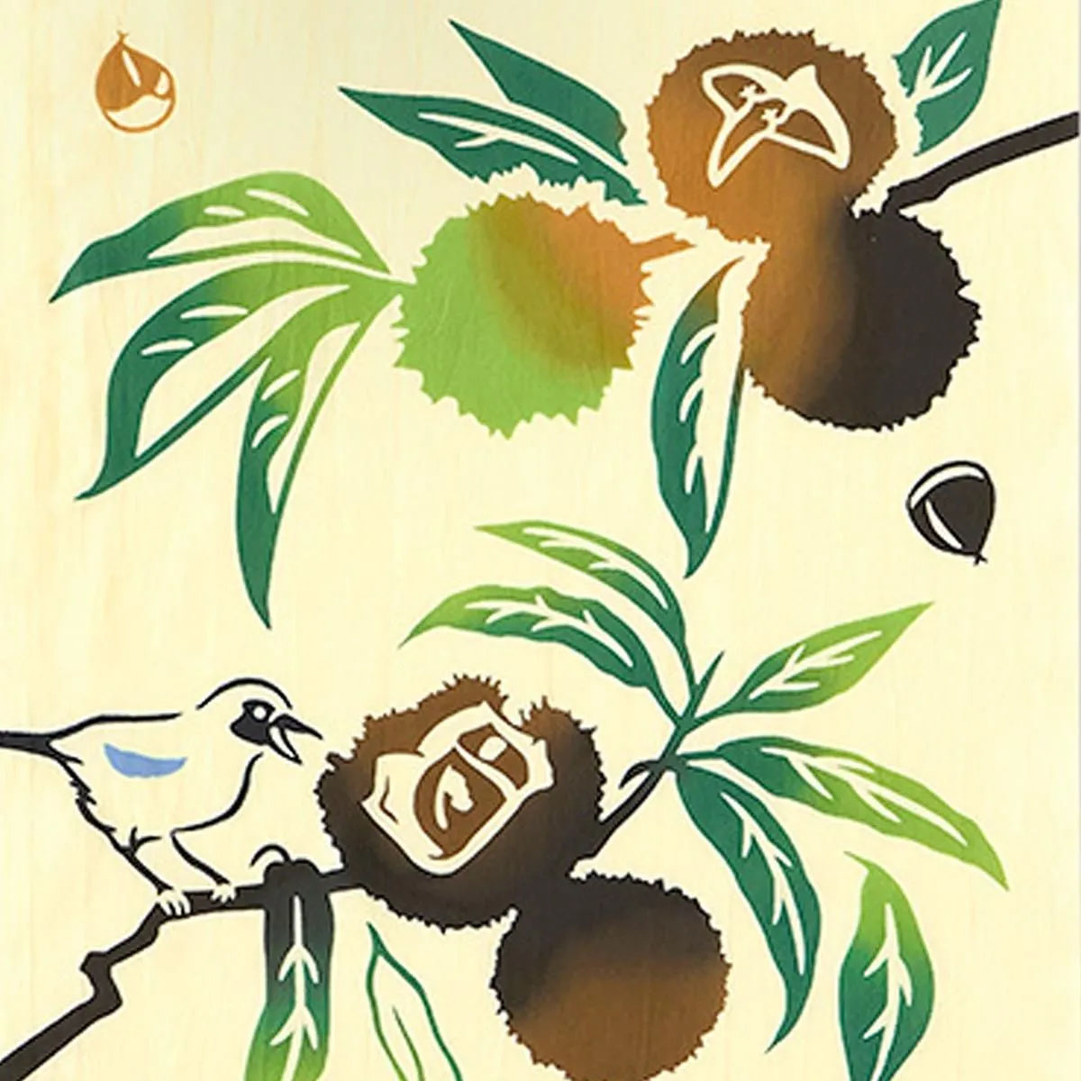 注染手ぬぐい 秋の風物詩 栗カケス 日本製-商品画像