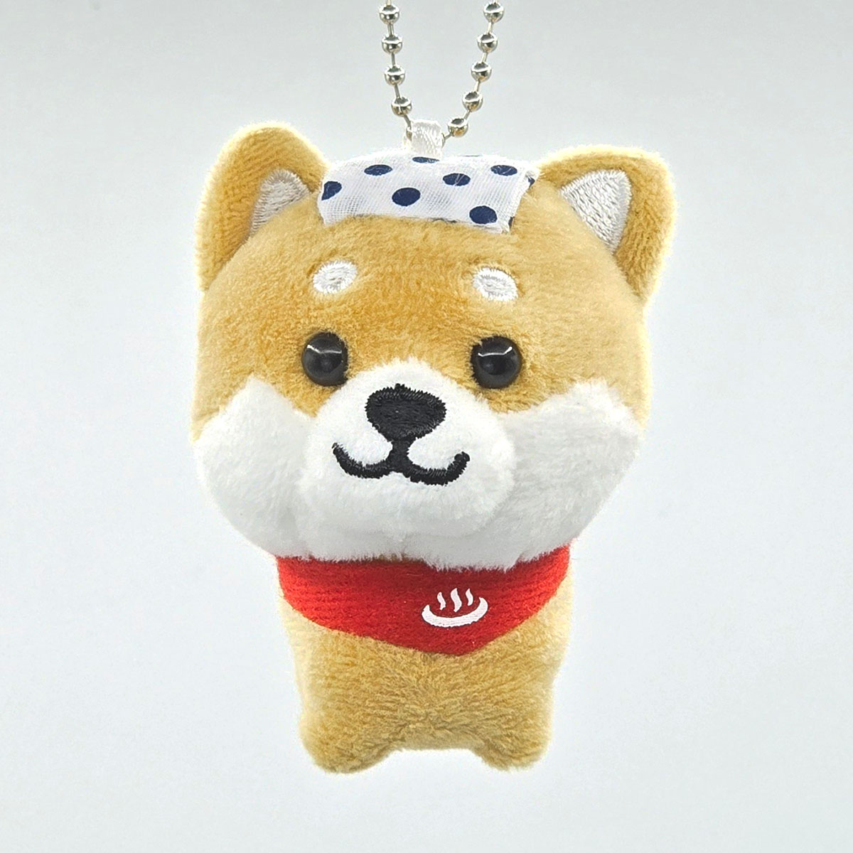 旅するマメしば 温泉 ぬいぐるみボールチェーンキーホルダー-商品画像