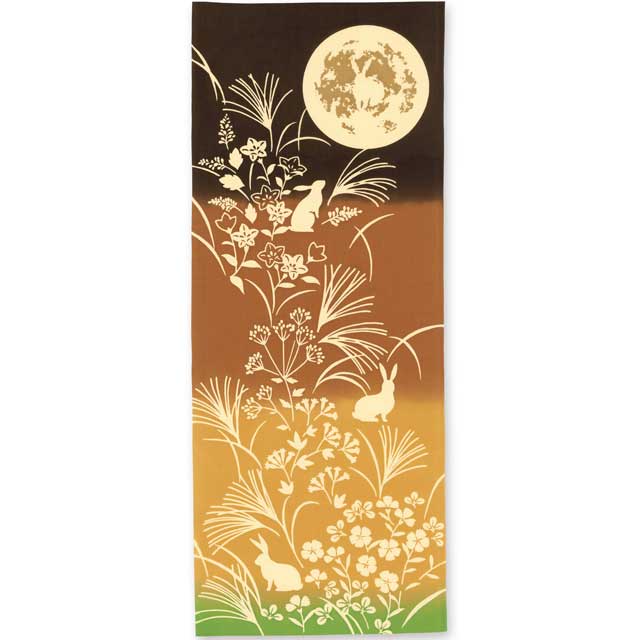 注染手ぬぐい 黄金月夜 十五夜 日本製-商品画像