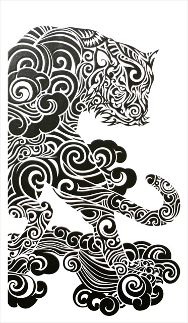 蒔絵シール SMAPHO TRIBE スマホ トライブ 虎/黒-商品画像